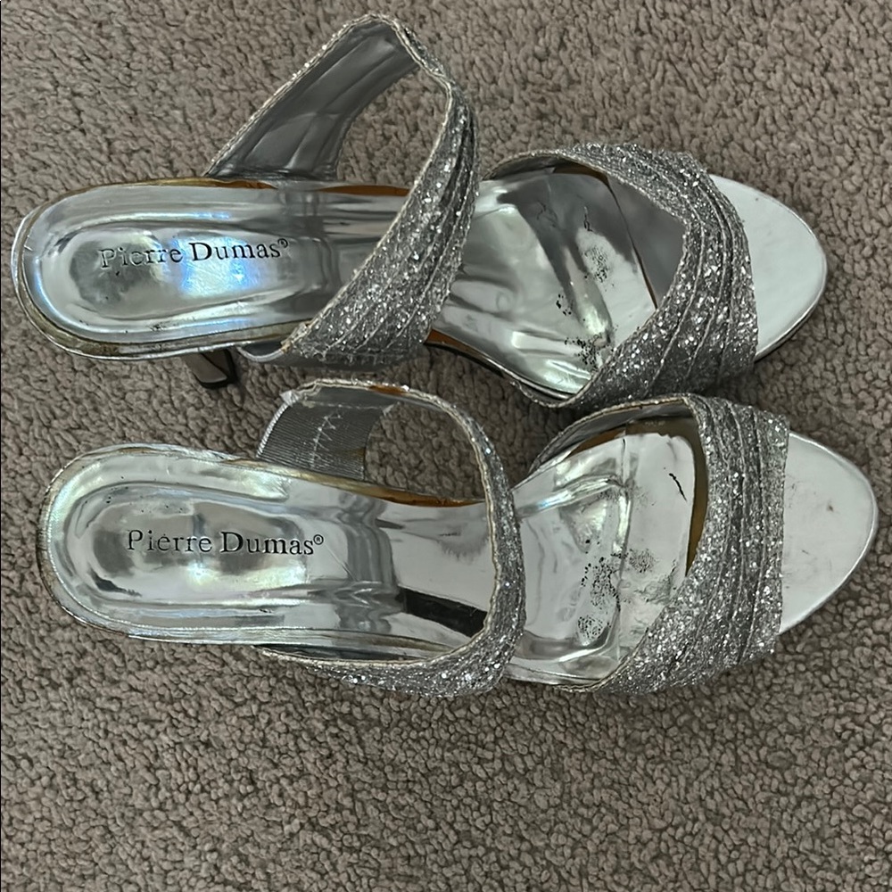 Pierre Dumas Silver Strappy Heels